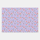 Gevist lokken op licht Paarse Inpakpapier Vel (Voorkant)