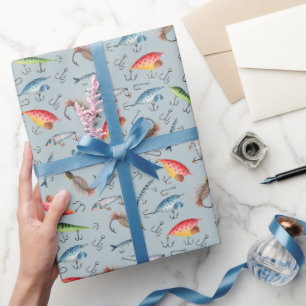 Gevist lokken op lichtblauw-grijs cadeaupapier