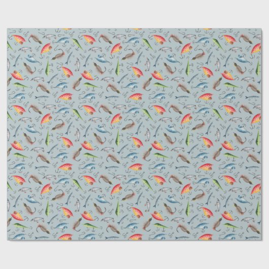 Gevist lokken op lichtblauw-grijs cadeaupapier (Vlak)