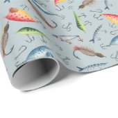 Gevist lokken op lichtblauw-grijs cadeaupapier (Rol Hoek)