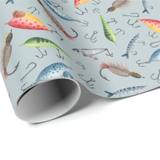 Gevist lokken op lichtblauw-grijs cadeaupapier (Rol Hoek)