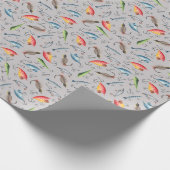 Gevist lokken op lichtgrijs cadeaupapier (Hoek)