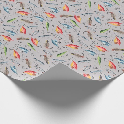 Gevist lokken op lichtgrijs cadeaupapier (Hoek)