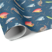 Gevist lokken op Navy Blue Cadeaupapier (Rol Hoek)