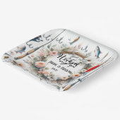 Gevist Lover bruiloft met roede en bloemen Papieren Bordje (Gebogen)