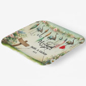 Gevist Lover bruiloft met roede en bloemen Papieren Bordje (Gebogen)