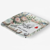 Gevist Lover bruiloft met roede en bloemen Papieren Bordje (Gebogen)