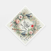 Gevist Lover bruiloft met roede en bloemen Servet (Hoek)