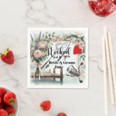 Gevist Lover bruiloft met roede en bloemen Servet (Insitu)