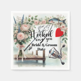 Gevist Lover bruiloft met roede en bloemen Servet