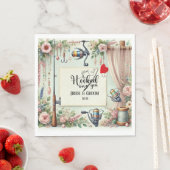 Gevist Lover bruiloft met roede en bloemen Servet (Insitu)