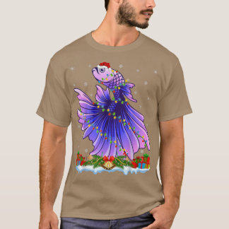 Gevist Lover Family Matching Santa Betta Fish Chr T-shirt