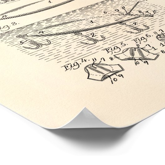 Gevist Lure 1923 Patent Art Old Peper Poster (Hoek)