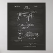 Gevist Lure 1956 Patent Art Chalkboard Poster (Voorkant)