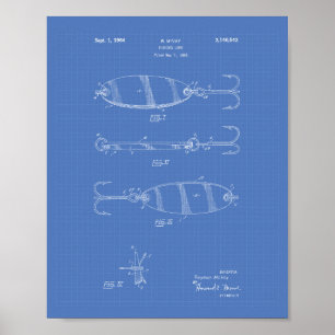 Gevist Lure 1964 Patent Art Blueprint Poster