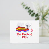 Gevist Man Boat Briefkaart (Staand voorkant)