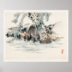 Gevist manden van Kono Bairei (1844-1895) Poster