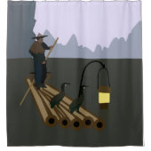 Gevist met aalscholvers douchegordijn (Voorkant)