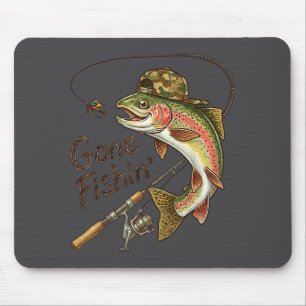 Gevist met camouflage forel vis vintage vissen muismat