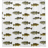 Gevist met de Mannen van het bekende witte balkpat Douchegordijn (Voorkant)