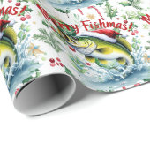 Gevist met Kerstman Kerstvakantie Cadeaupapier (Rol Hoek)