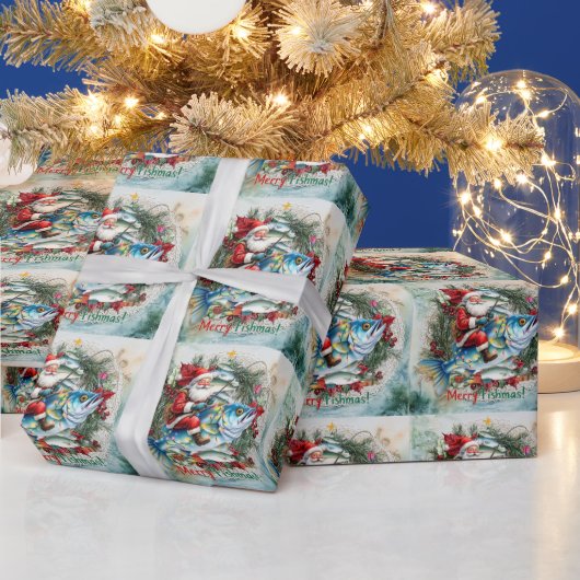 Gevist met Kerstman Kerstvakantie Cadeaupapier (Feestdagen)