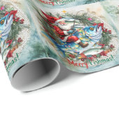 Gevist met Kerstman Kerstvakantie Cadeaupapier (Rol Hoek)