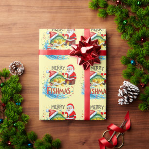 Gevist met Kerstman Kerstvakantie Cadeaupapier