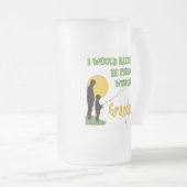 Gevist met kleinzoon matglas bierpul (Voorkant rechts)