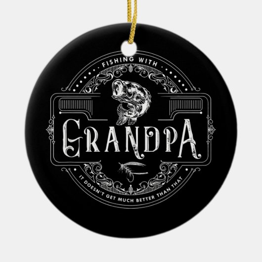 Gevist met opa wordt niet veel beter keramisch ornament (Voorkant)