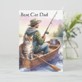 Gevist met papa beste kat papa platte Kaart (Staand voorkant)