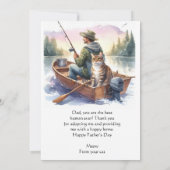 Gevist met papa beste kat papa platte Kaart (Achterkant)