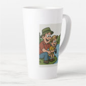 Gevist met papa is echt leuk! latte mok (Rechterhoek)