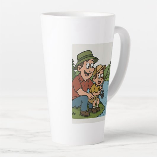 Gevist met papa is echt leuk! latte mok (Rechterhoek)