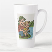 Gevist met papa is echt leuk! latte mok (Rechts)