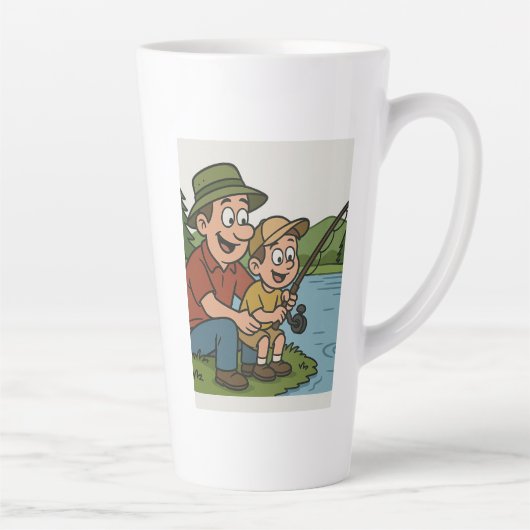 Gevist met papa is echt leuk! latte mok (Rechts)