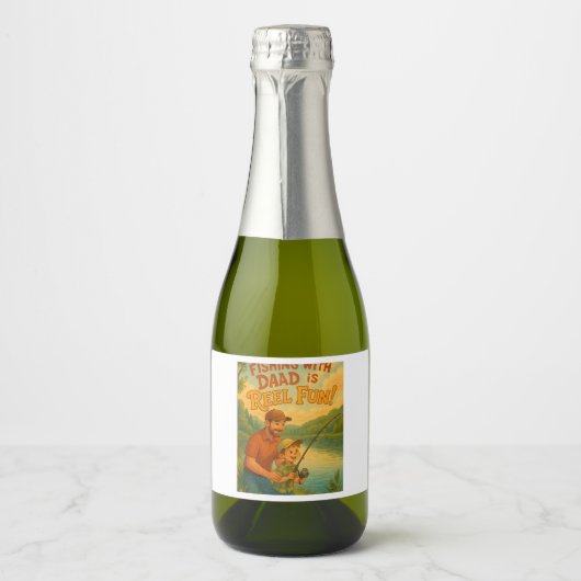 Gevist met papa is echt leuk! sparkling wijnetiket (Voorkant)