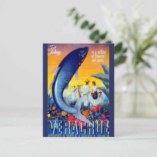  Gevist Mexicaans reistoerisme Vera Cruz Briefkaart (Staand voorkant)