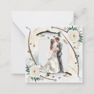 Gevist minnaar begroet Happy Wedding Notitiekaartje