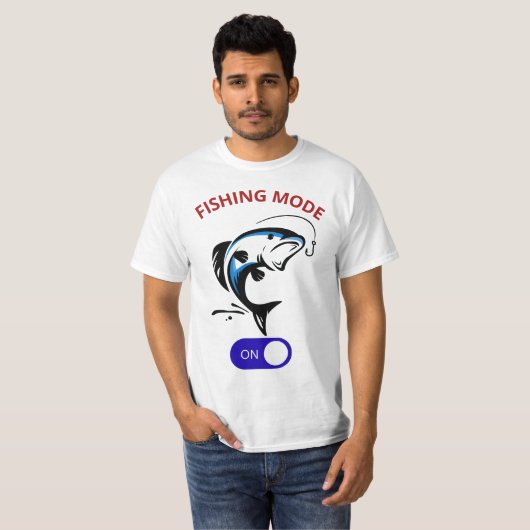 Gevist modus geactiveerd - Funny Fisherman Design T-shirt (Voorkant volledig)