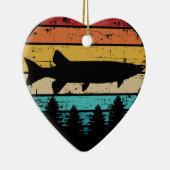 Gevist Muskie retro Keramisch Ornament (Rechts)