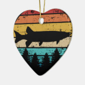 Gevist Muskie retro Keramisch Ornament (Links)