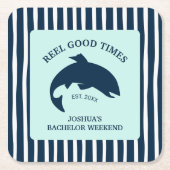 Gevist Navy Bachelor Party Reel Goede Tijden Kartonnen Onderzetters (Voorkant)