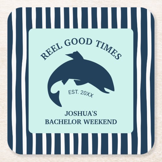 Gevist Navy Bachelor Party Reel Goede Tijden Kartonnen Onderzetters (Voorkant)