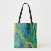 Gevist Net blauw en geel Tote Bag (Voorkant)