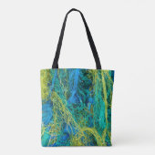 Gevist Net blauw en geel Tote Bag (Achterkant)