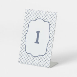 Gevist Net Standing Table Number Steel Blue Reclamebord Met Voetstuk