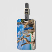 Gevist netten die op het strand drogen bagagelabel (Voorkant (verticaal))