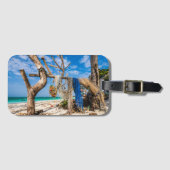 Gevist netten die op het strand drogen bagagelabel (Voorkant (horizontaal))