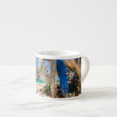 Gevist netten die op het strand drogen espresso kop (Voorkant rechts)